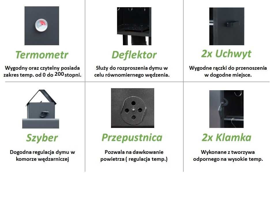 Wędzarnia metalowa z piecykiem 180x55x50 wędz. na zimno / na gorąco