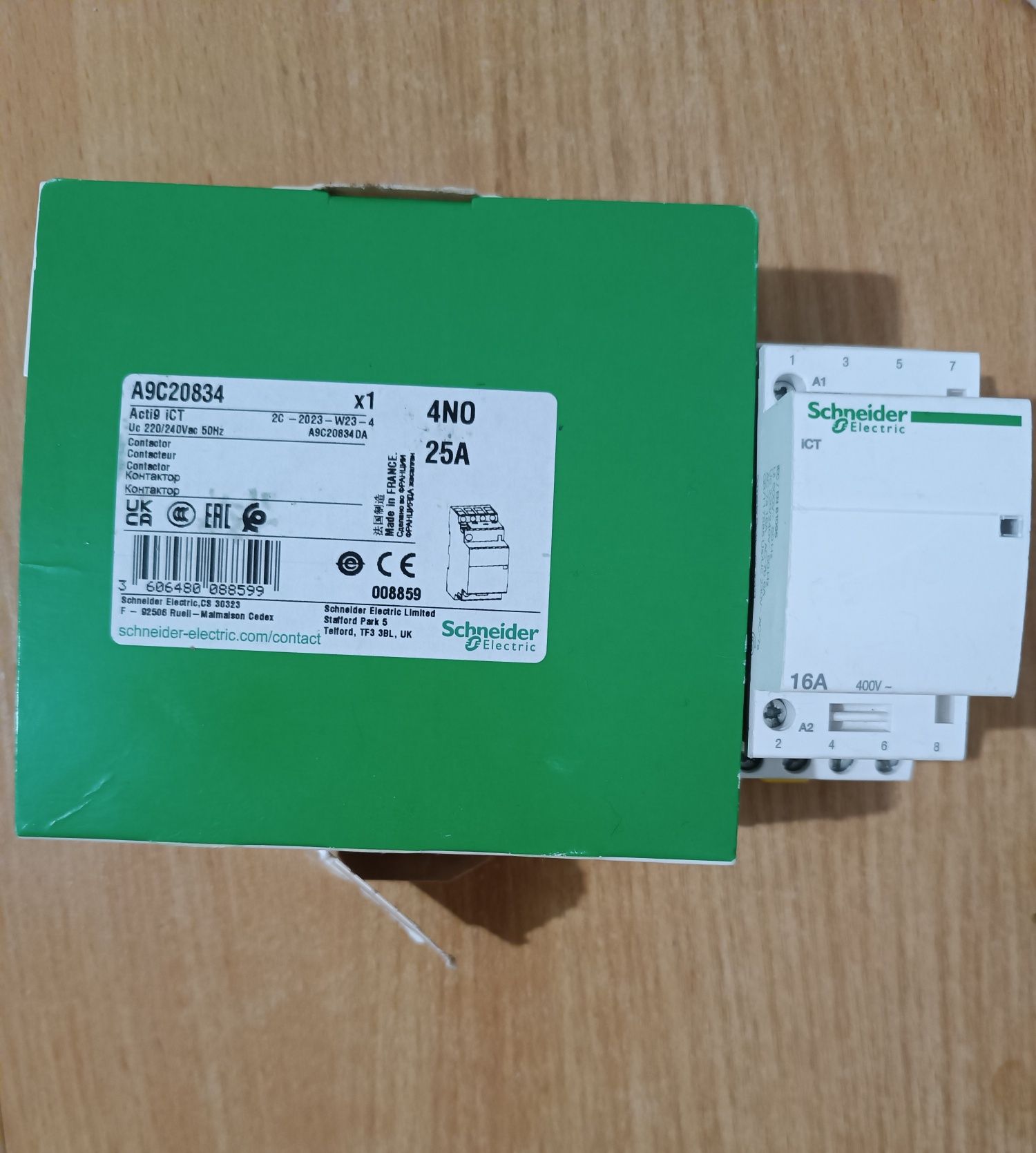 A9C20834 Контактор iCT Acti9 25А 230В 4НО Schneider Electric