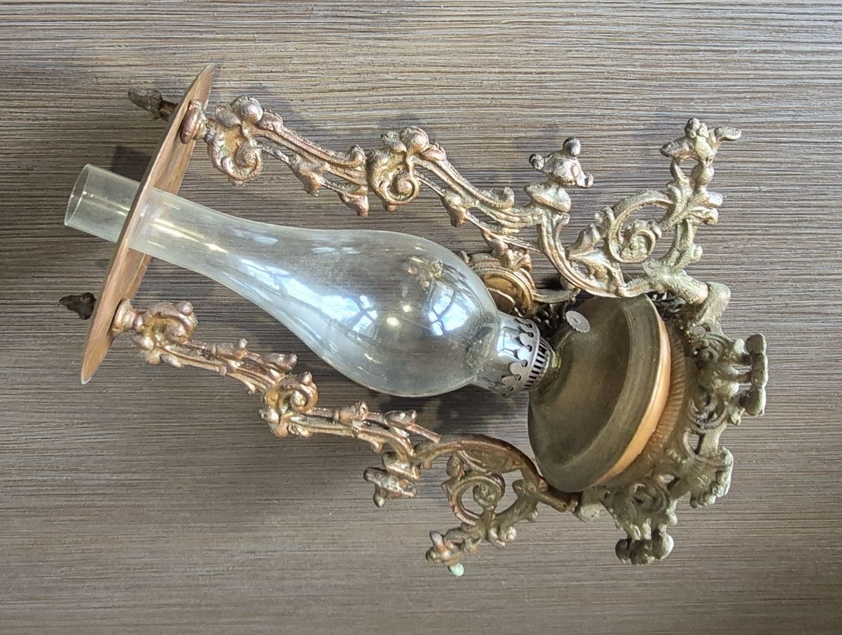 Stara lampa naftowa/kinkiet metalowy