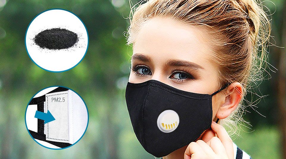 Filtros 5 camadas pm2.5 - filtro máscara de carvão ativado