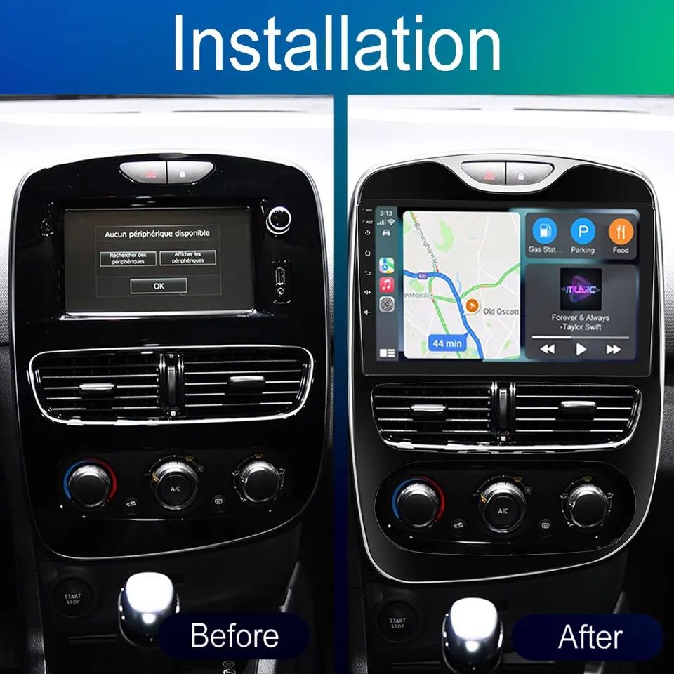 Rádio 10" android Renault Clio 2013 a 18 CARPLAY WIFI GPS 2/32GB Novo
