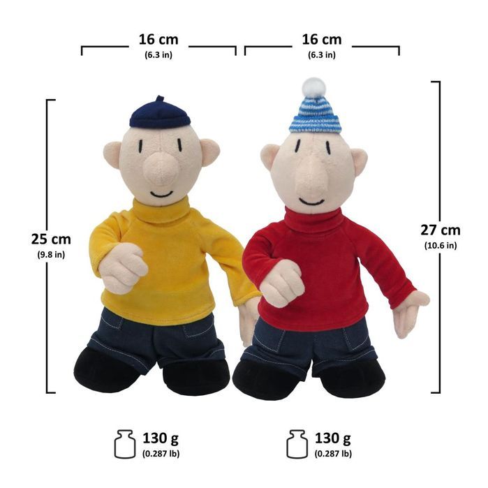 Sąsiedzi Maskotki Pat i Mat z klasycznej czeskiej bajki 25 i 27 cm