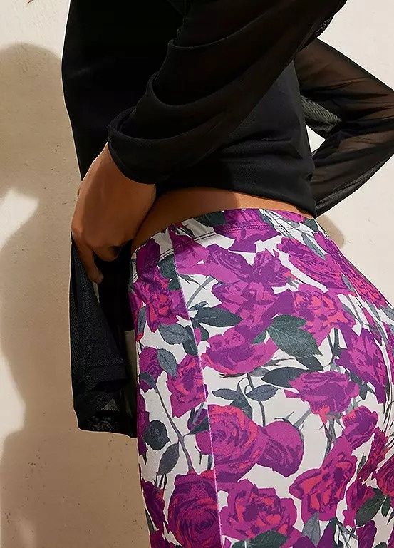 B.P.C legginsy rozkloszowane z nadrukiem kwiatowym ^44/46