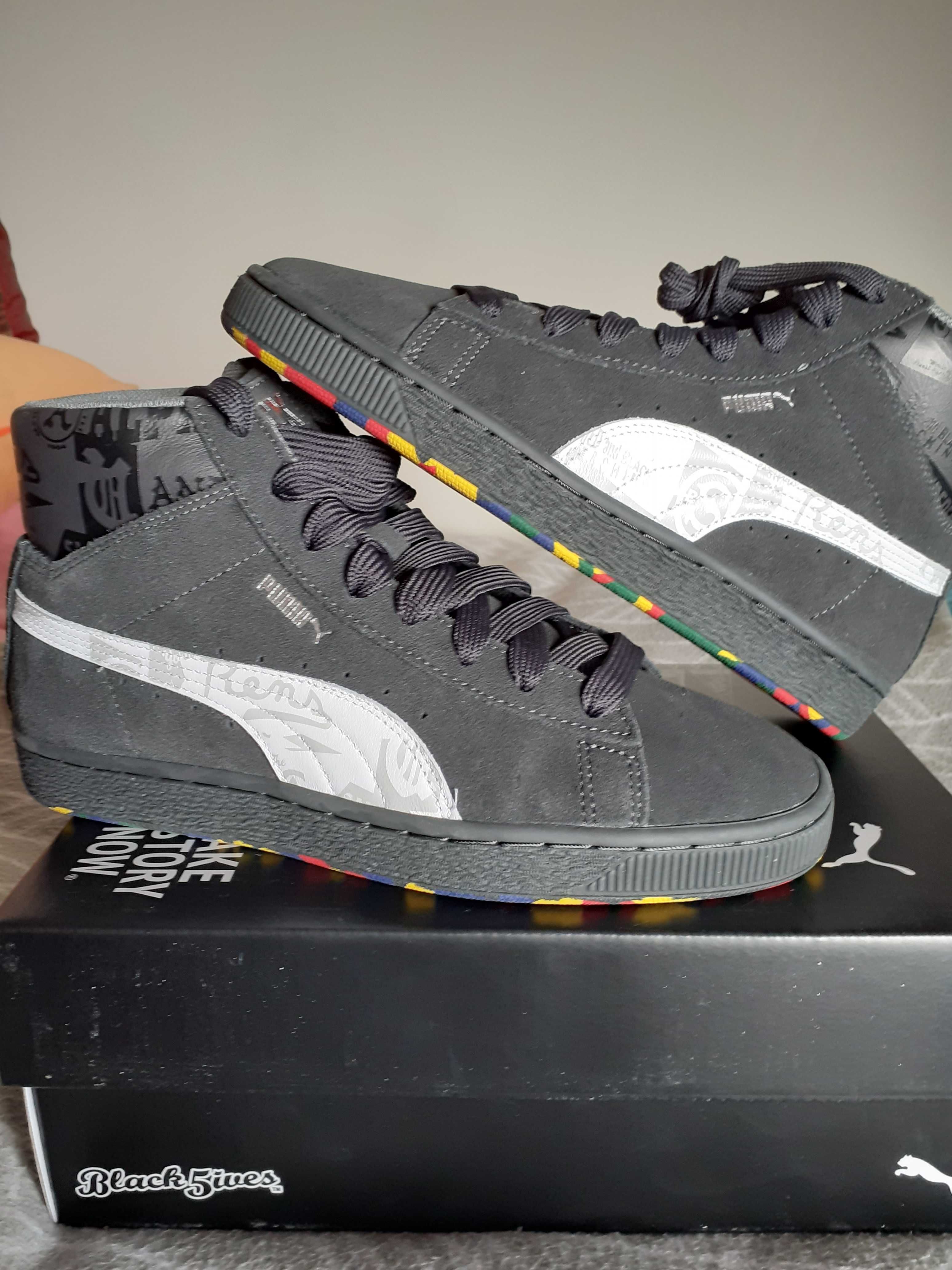 Puma Suede Mid Black Fives