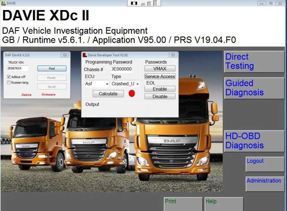 NAJNOWSZY SOFT DAF Davie Paccar 5.6.1 v19.04 VCI 560 XF CF Euro 6