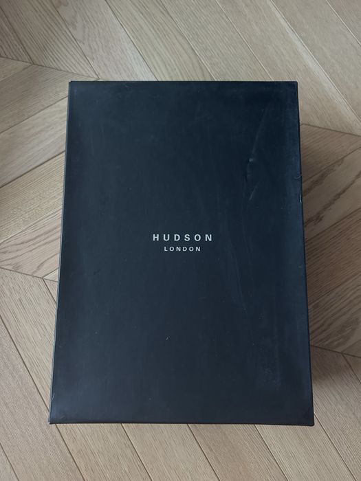 Sztyblety męskie skórzane Hudson London czarne za kostkę ręcznie szyte