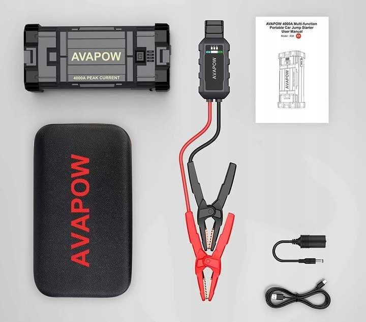 BOOSTER rozruch Jump Starter AVAPOW A58 profesjonalny 4000A MOC