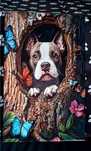 Amstaff Pitbull Szczeniak Obraz na Płótnie Canvas Z Ramą