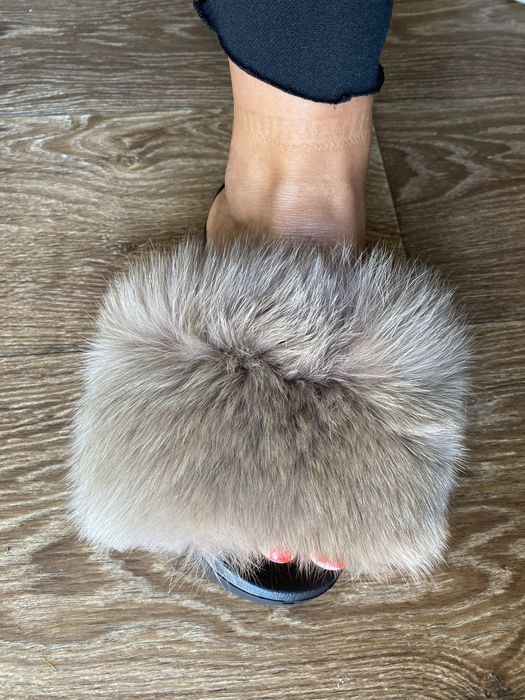 Розпродаж!!!Трендові пухнасті шльопанці з натуральним хутром!!!