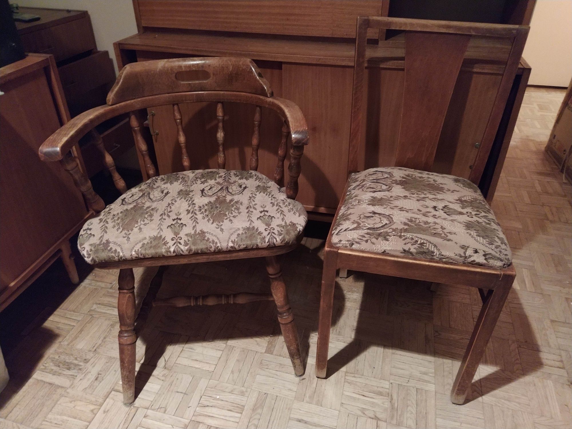 Krzesło fotel PRL vintage retro komplet