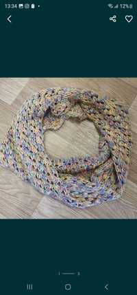 Продам вязаный шарф,хомут , без дефектов, фото бирки и состав на фото