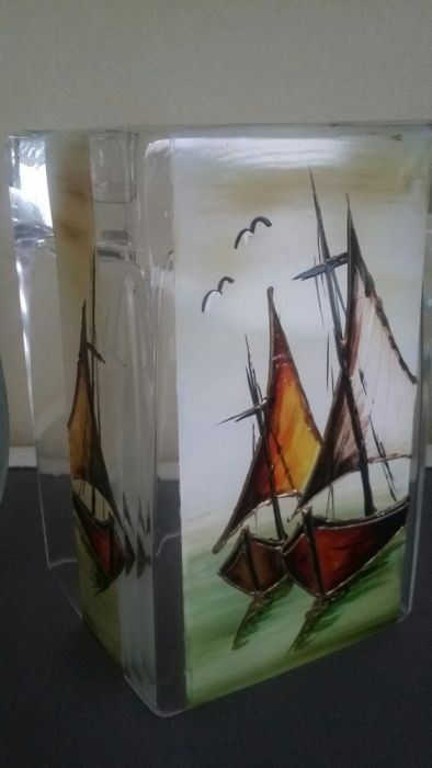 Komplet wazonów, szkło ręcznie malowane