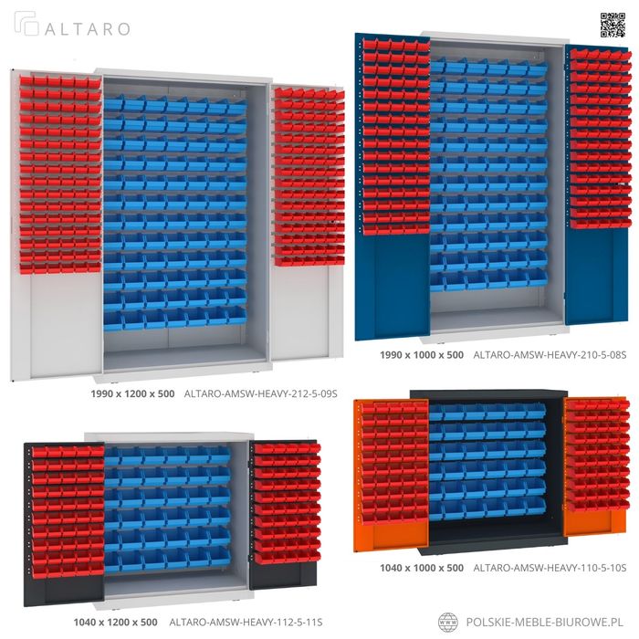 Szafa WARSZTATOWA z pojemnikami | Narzędziowa | METALOWA |  ALTARO