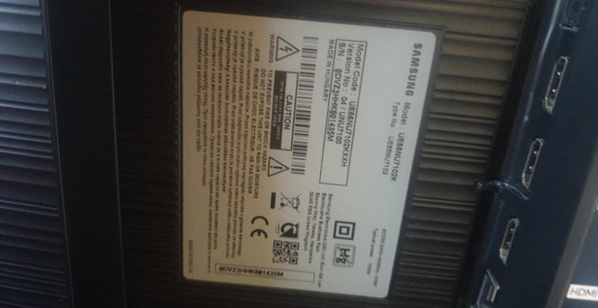 Telewizor samsung uszkodzony