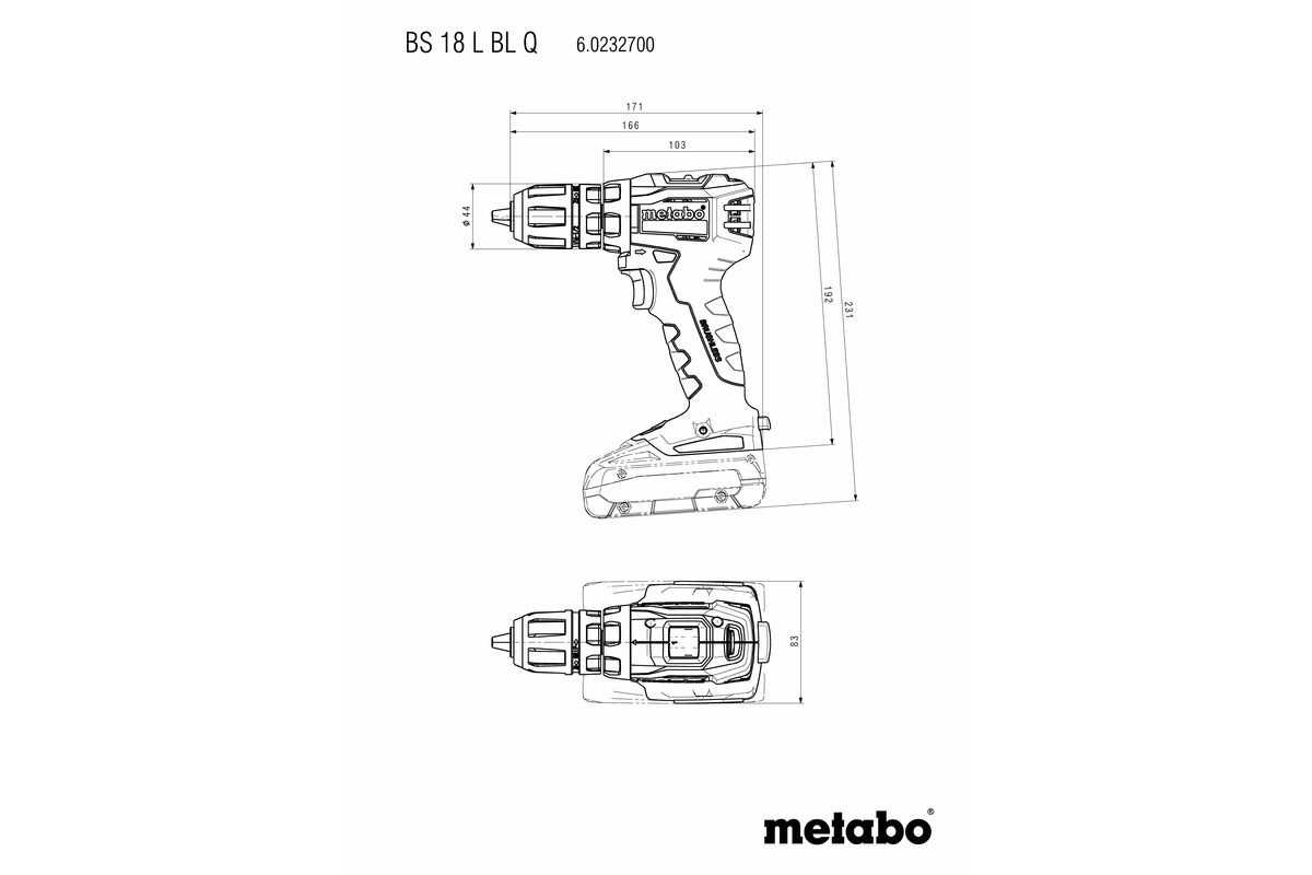 BS 18 L BL Q Акумуляторний безщітковий шуруповерт METABO (602327500)