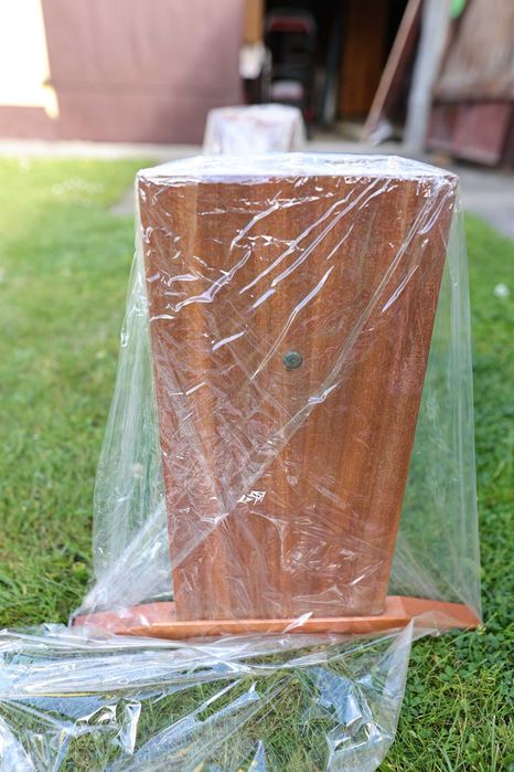 Ława politowa styl PRL niski stolik dł. 140 cm x 60 cm  lakierowana
