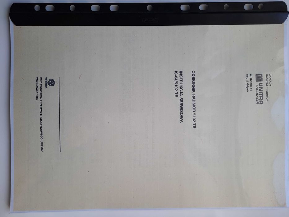 RADMOR 5102 TE Instrukcja serwisowa