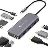 NOVOO Docking Staion USB C Hub 9 w 1 adapter USB C do HDMI 4K