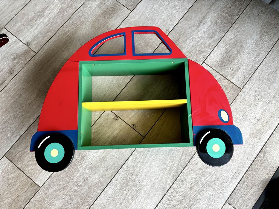 Drewniana półeczka półka na samochody auta hot wheels 73x44 cm