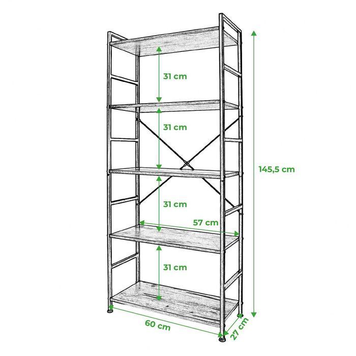 NOWY Regał Na Książki Metalowy Loftowy Szafka Półka Półki Loft OKAZJA