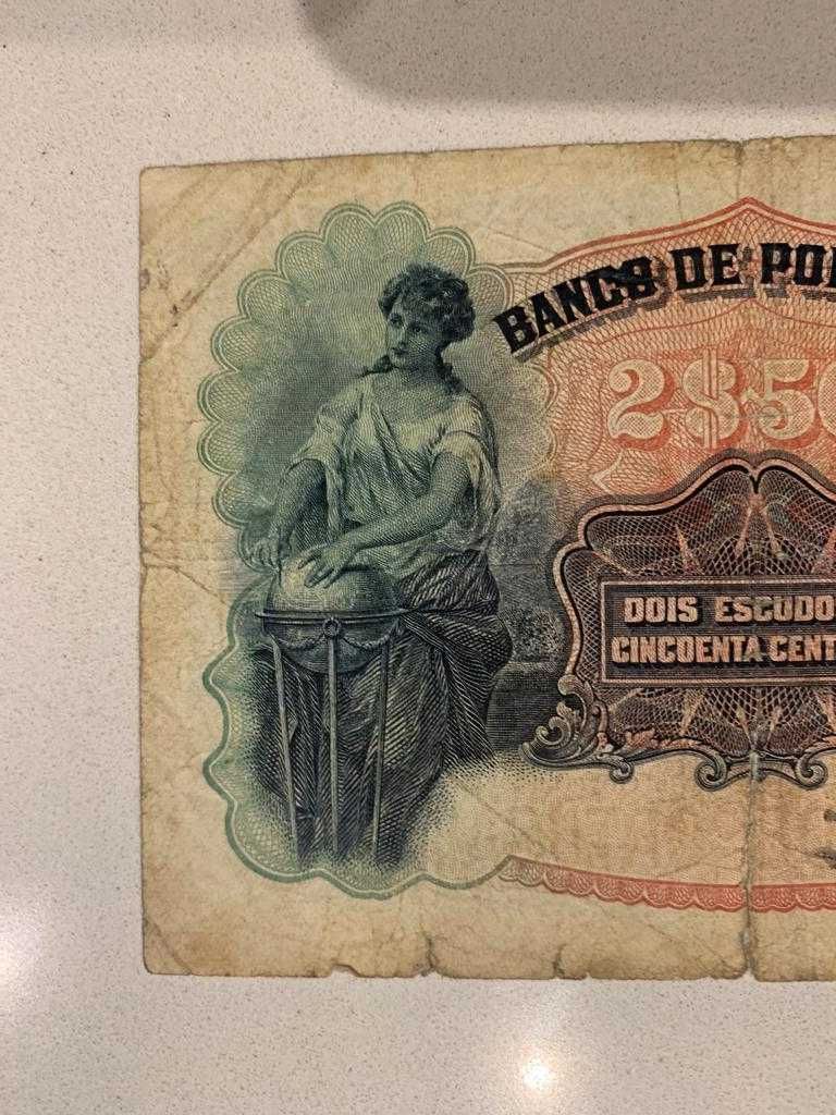 Nota Portugal 2,50 escudos 1920