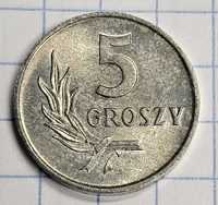 5 gr groszy 1972 , stan I , mennicza