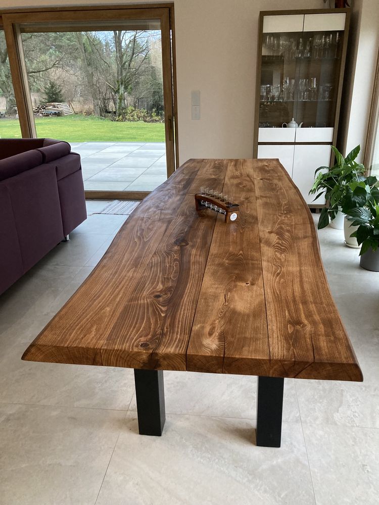 Stół drewniany z litego drewna dab jesion 300x100x5