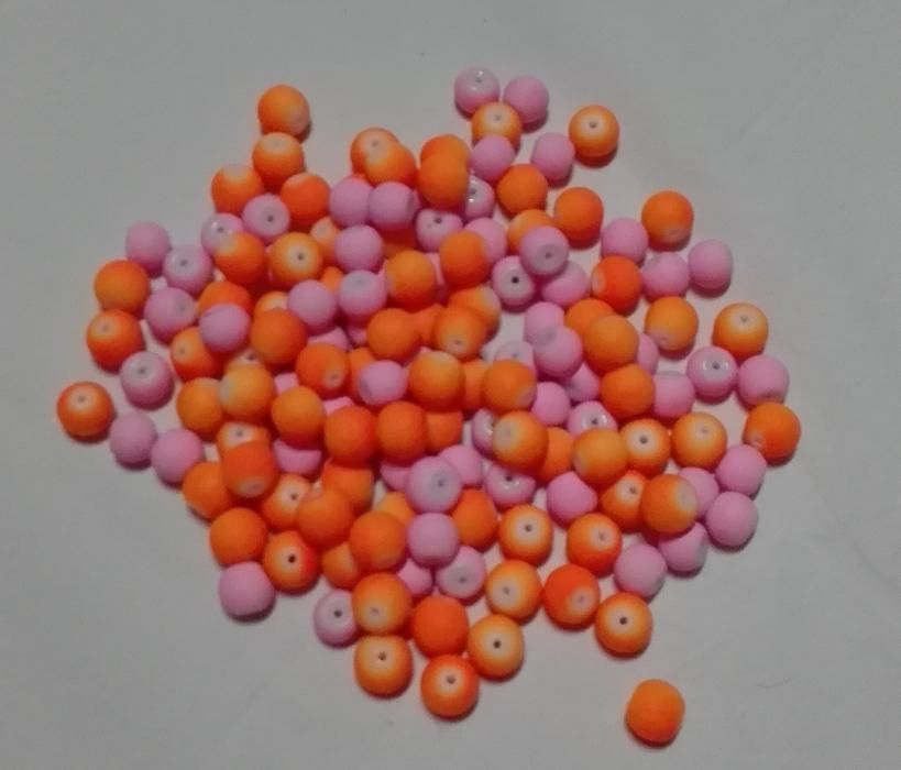 koraliki szkło gumowe 100 sztuk mix kolor.