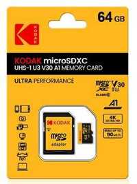 Kodak karta Micro SDXC karta pamięci klasy 10 64GB U3 4K Adapter