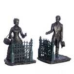 Par de Cerra-Livros em Bronze "Carlos e Eduarda"