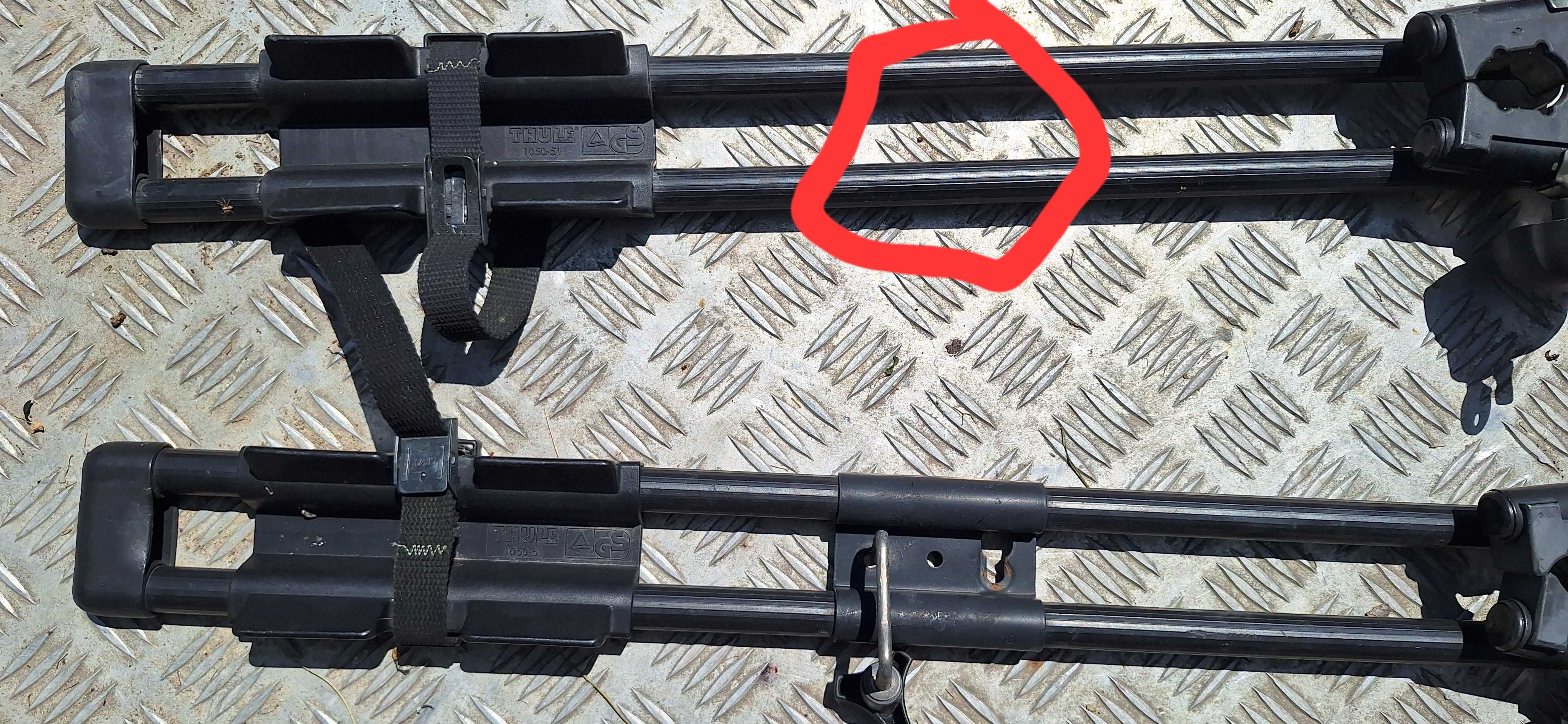 2x THULE bagażnik dachowy na rowery uchwyt rowerowy mocowanie 1050-51