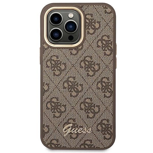 Etui Guess 4g Vintage Gold Logo na iPhone 14 Pro - brązowe