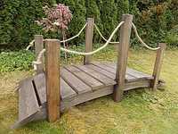 mostek ogrodowy, kładka z drewna 150cm, wysyłka GRATIS