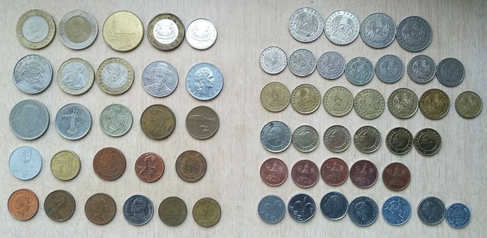 Монеты разных стран 62 шт. Возм. обмен