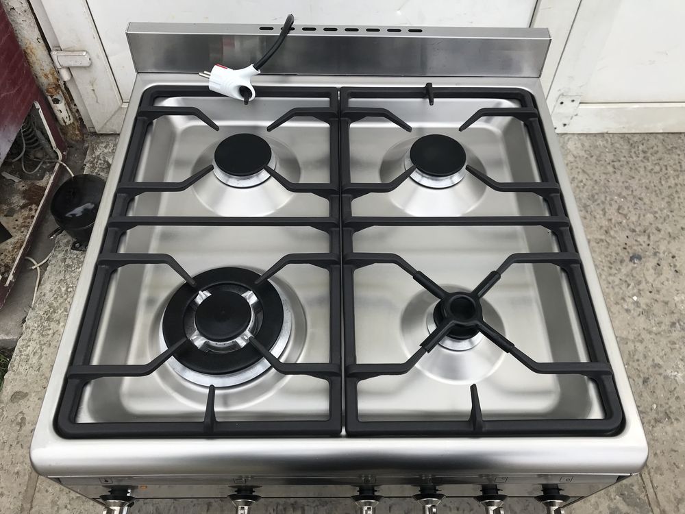 Газова плита Smeg 60см нержавійка з електро духовкою