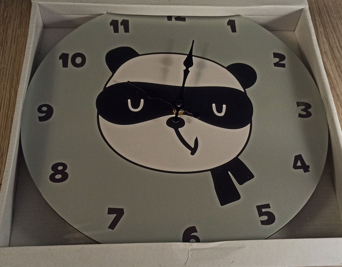 Nowy zegar ścienny panda duży 33 cm