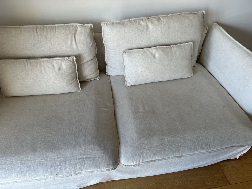 Sofa soderhamn ikea c/ 2 braços + capa de linho