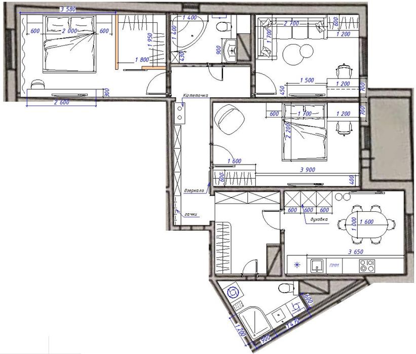 Продаж 3х кімнатної,Троєщина,2 поверх, 95 м2