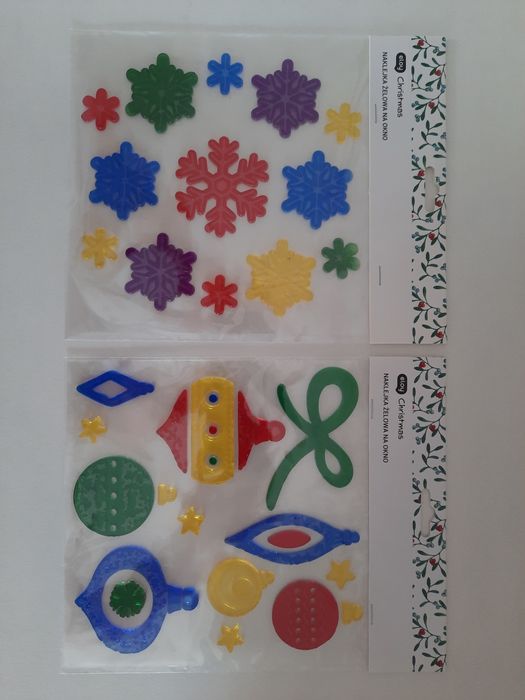 Naklejki żelowe na okno - dekoracja 9 wzorów Boże Narodzenie