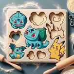 Conjunto de 10 Moldes de Bolachas – Pokémon em Estilo Ghibli