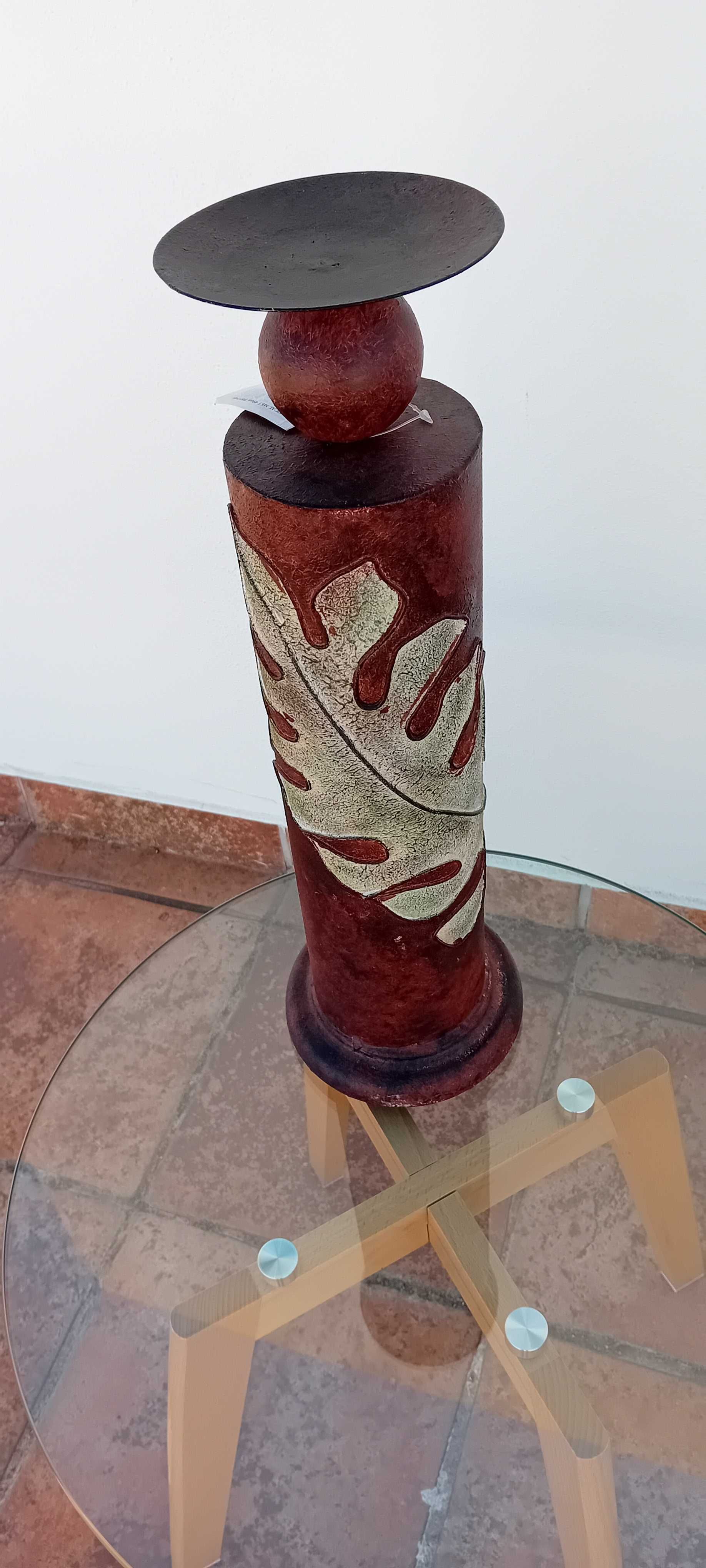 Porta velas em Metal  50 x 12  cm