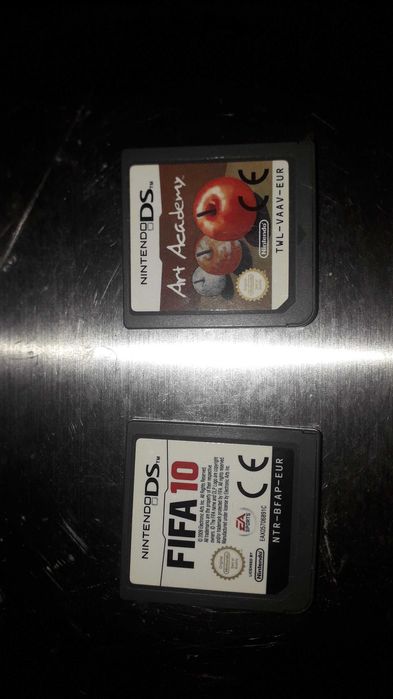 2 mini cartoes nintendo ds fifa 10 e art galery e jogo master sistem
