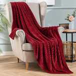 Przytulny Koc Polarowy, Flanelowy 150 x 125 cm Bordowy