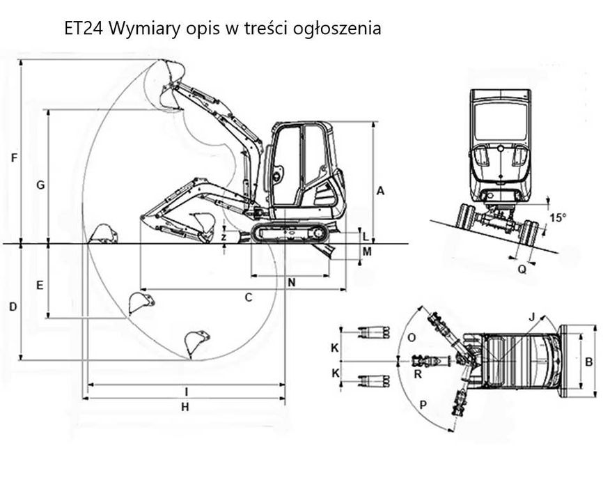 Wynajem minikoparki 1 tona 1.8 t, 2.5 t, 3.5 tony z młotem i wiertnicą