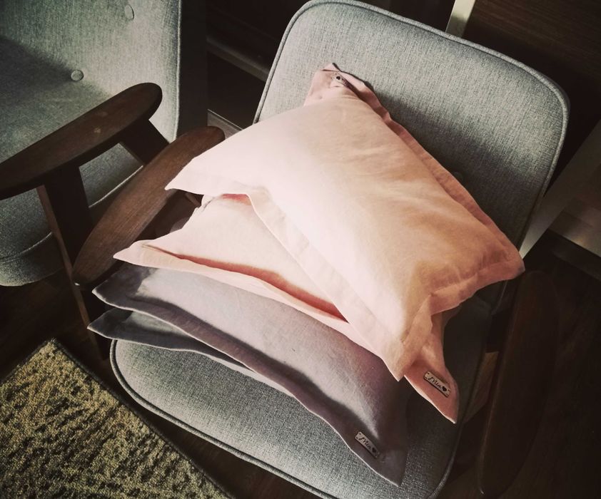 Poduszka z łuską gryki i lawendą LEN 100%