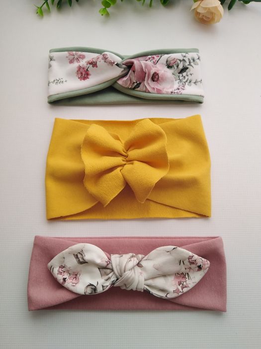 Szeroka opaska na głowę dziecięca ~~ turbanowa ~~ hand made