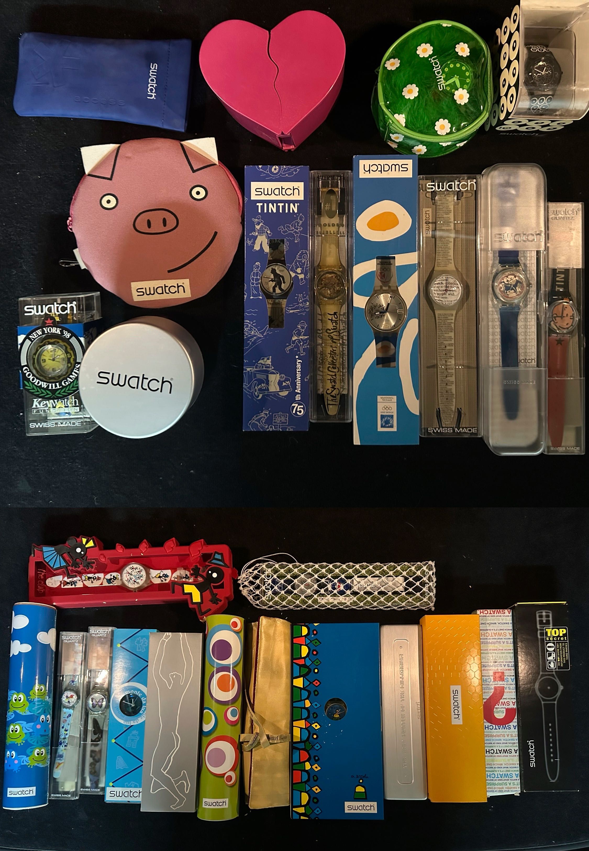 Coleção 100 Swatch (apresentados nas fotos) EUR 20 por relógio