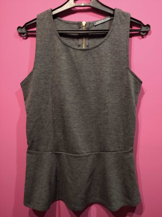 Bluzka szara z baskinką 36 S