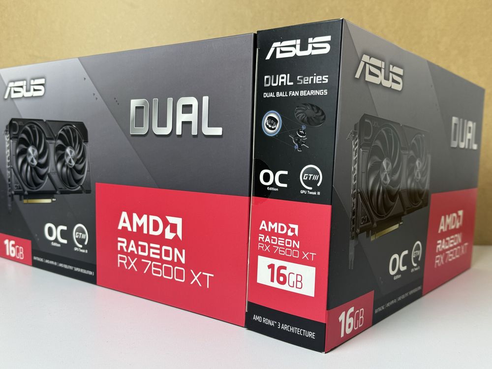 Нова Asus Dual Radeon RX 7600 XT OC 16 ГБ GDDR6 відеокарта Гарантія