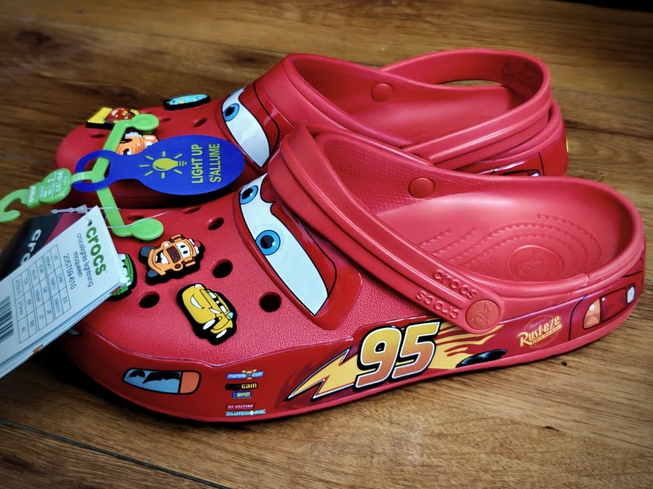 Klapki Chodaki Crocs McQueen świecące nowe, r. 42-43 ORYGINALNE